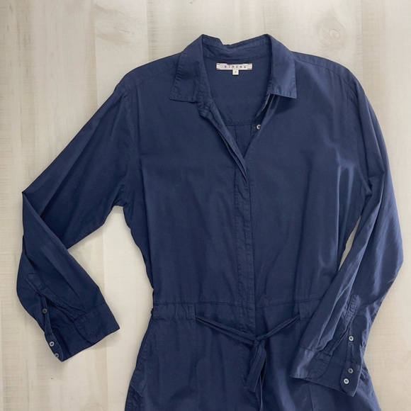 XIRENA navy blue cotton long sleeve romper jumpsuit S - Picture 5 of 5
